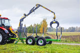 Farma 3.8-6 forestry crane and trailer.