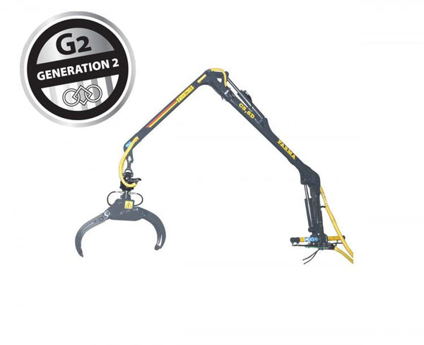 FARMA 3.8 log crane, the smallest model in the range lifts nearly it's own weight