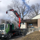 Mecanil SG220 grapplesaw on Palfinger knuckleboom crane