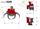specs for Mecanil SG220 grapple saw for knuckleboom such as HIAB or Palfinger