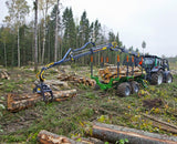 8,5-12 forestry trailer and crane combination.