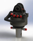 Hydraulic rotator for log grapple available from grapplepros.