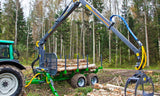 FARMA 7,0-12 self loading log crane, trailer and log grapple.