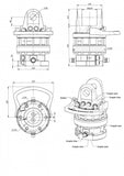 measurement specs of Formiko hydraulic rotator