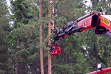 Treekmek grapple saw by mecanil installed on palfinger knuckleboom